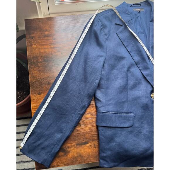 *Never Worn* Quince Women's Navy Blue 100% European Linen Structured Blazer - L - Picture 3 of 8
